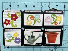 Sizzix Sizzlits die cuts Lot of 6 FLOWERS w/Vines, Watering Can and Pot