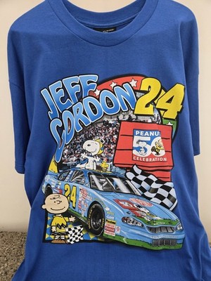Jeff Gordon 24 Peanuts new T- Shirt M Blue 50th Chase Authentic with tag