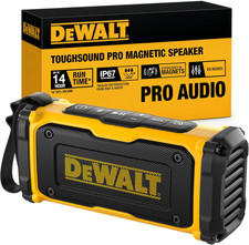 DEWALT Heavy Duty Magnetic ToughSound Pro Bluetooth Speaker   22W Jobsite Wirele