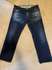 Blue Blood Brand SOLE Distressed Dry Denim 38 X 34 Jeans