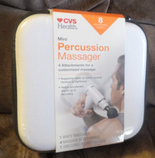 Percussion Mini Massager NEW SEALED USB Rechargeable 4 Attachments CVS 8 Speeds
