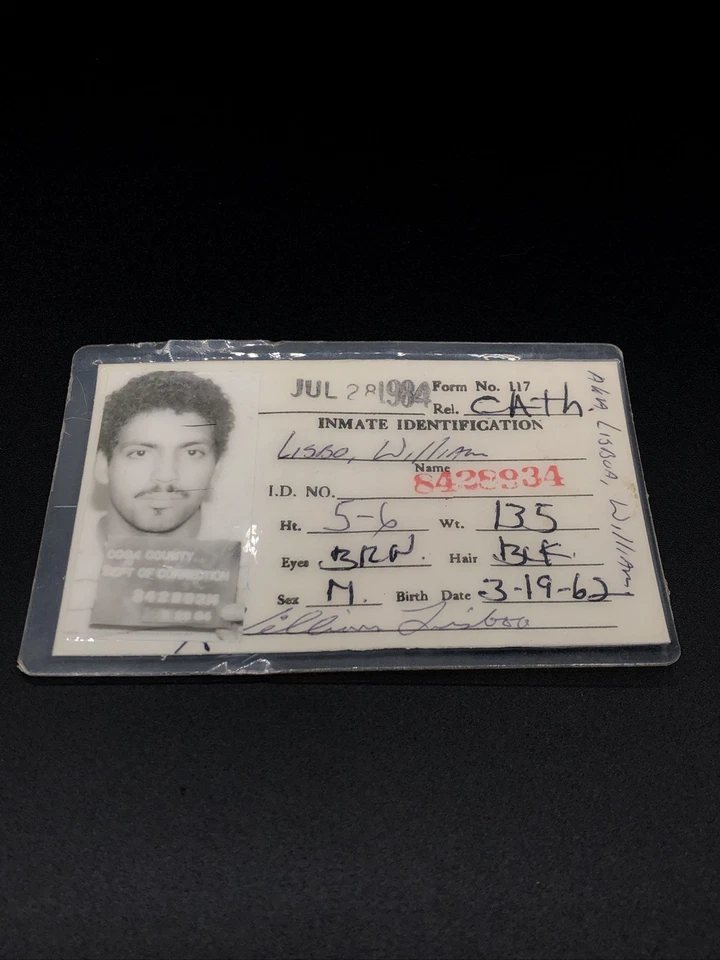 (3) Tarjetas de identificación usadas emitidas por preso de Chicago CCDC años 80 de colección únicas Foto 2 de 4