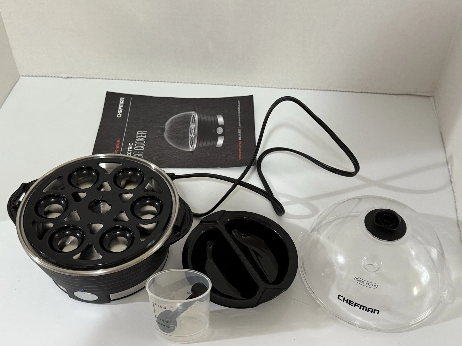 Chefman Egg Maker Rapid Poacher 6-Egg Boiler Steamer Poaching Tray BPA-Free