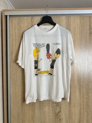 Beavis And Butthead 1994 MTV Chicks Are Cool Rare T Shirt Mens Size M White