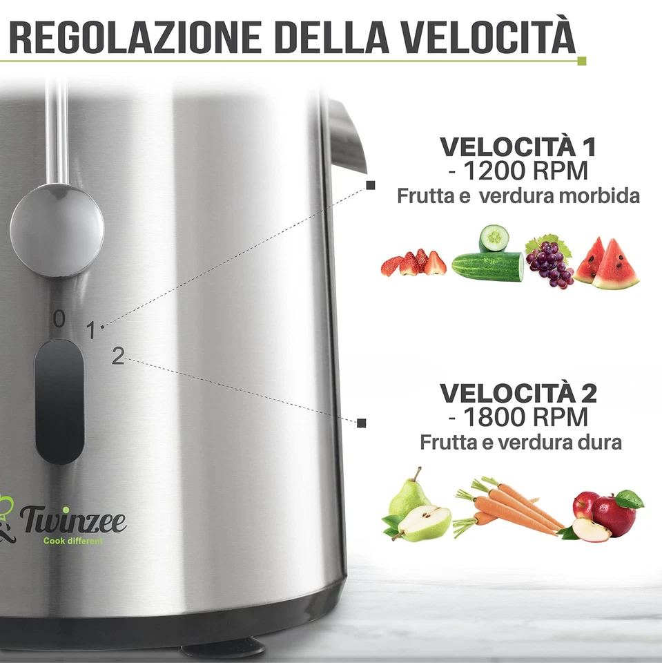 ✅Centrifuga Frutta e Verdura Professionale 850W Estrattore di Succhi Rigeneranti - Immagine 3 di 4