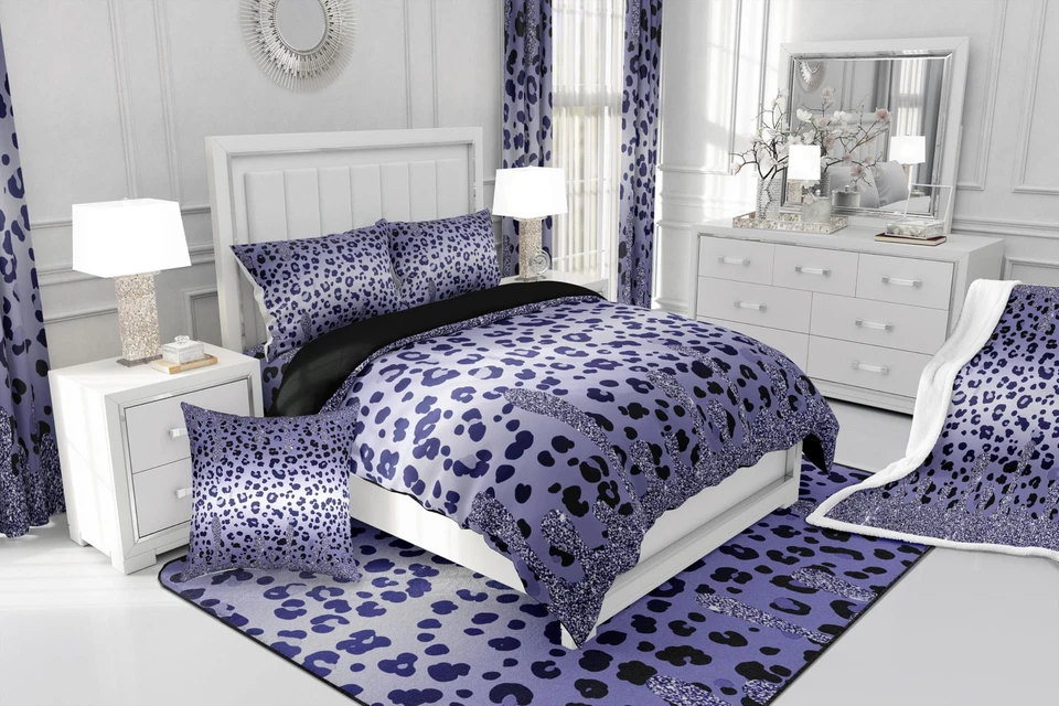 Funda edredón con estampado de leopardo, funda nórdica de vida silvestre guepardo africano para niñas... Foto 3 de 4