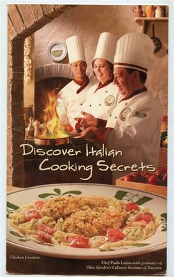 Olive Garden Discover Italian Cooking Secrets Menu Olive Garden Restaurant 2007