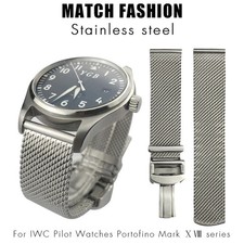 Mesh Watch Strap For IWC Le Petit Prince Mark 18 Portofino 20mm 21mm 22mm