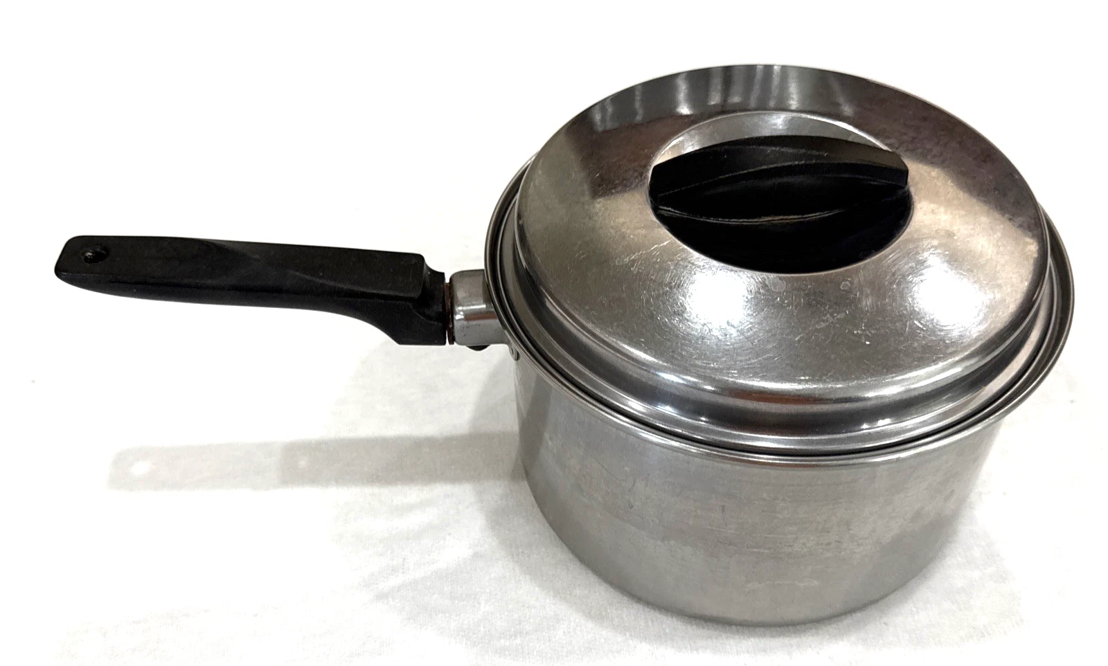 Vintage Flint EKCO Stainless Steel 3 Qt Sauce Pan w/ Lid USA