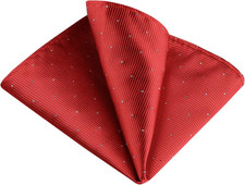 Men's Pocket Squares Classic Satin Polka Dots Solid Color Handkerchiefs for Wedd