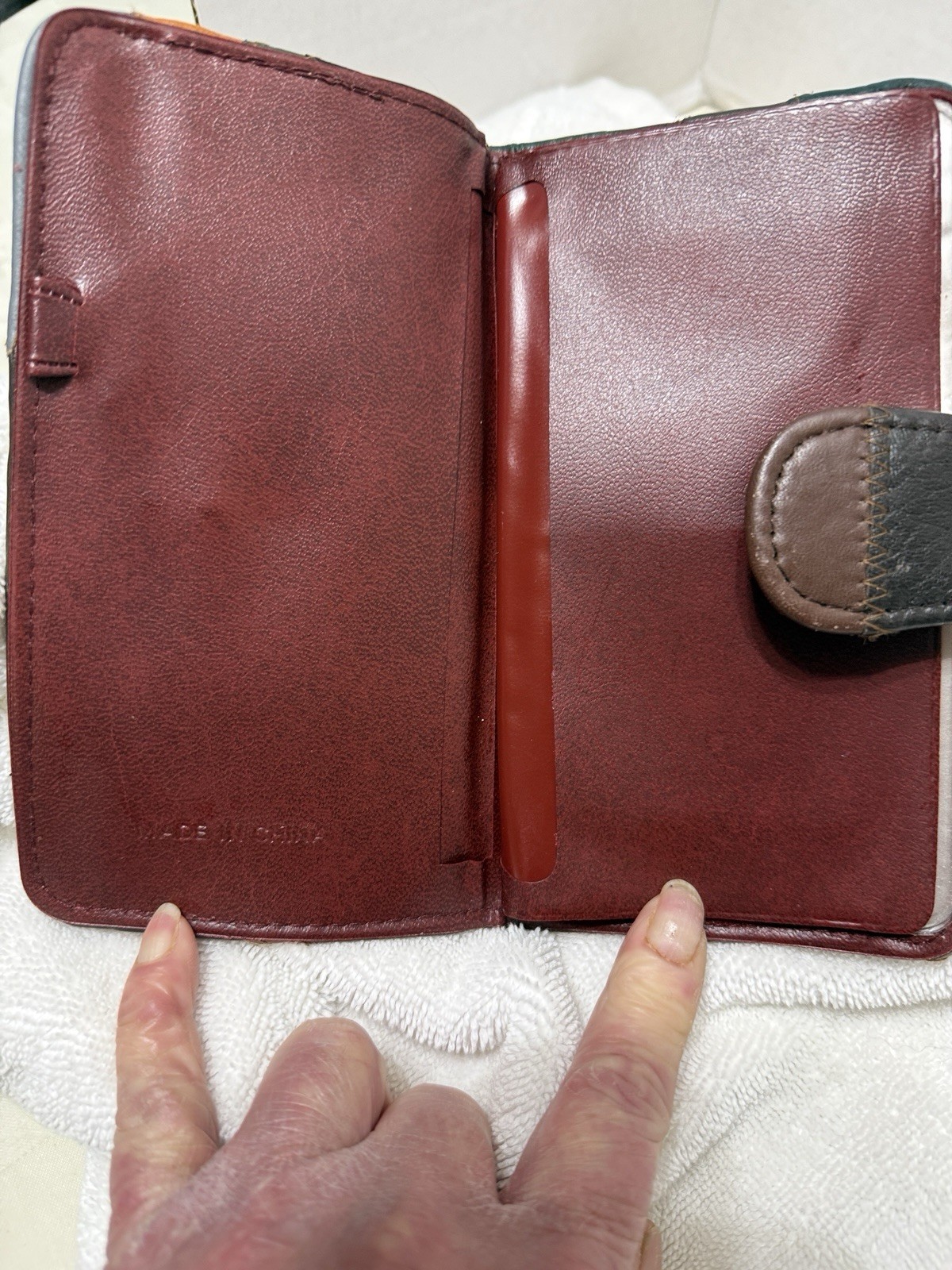 Boho Vintage patchwork leather wallet, featuring … - image 3