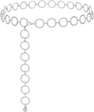 Gold Silver Waist Chain Belt for Women,Fashion Metal Adjustable Chain Belts for