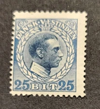 DANISH WEST INDIES SCOTT 55. 1915 KING CHRISTIAN X - UNUSED/HINGED