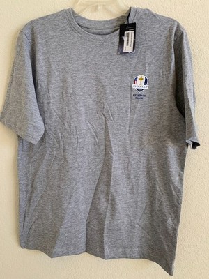 NEW 2025 Ryder Cup (SM) At Bethpage Black Men's Golf T Shirt SMALL GRAY by AHEAD