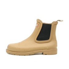 Hunter Damen Chelsea Stiefelette Beige Gummi Knöchelhoch Wasserdicht Boots EU 40