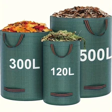 1pc Heavy-Duty Garden Waste Bags: Reusable PP Leaf & Yard Debris Collection