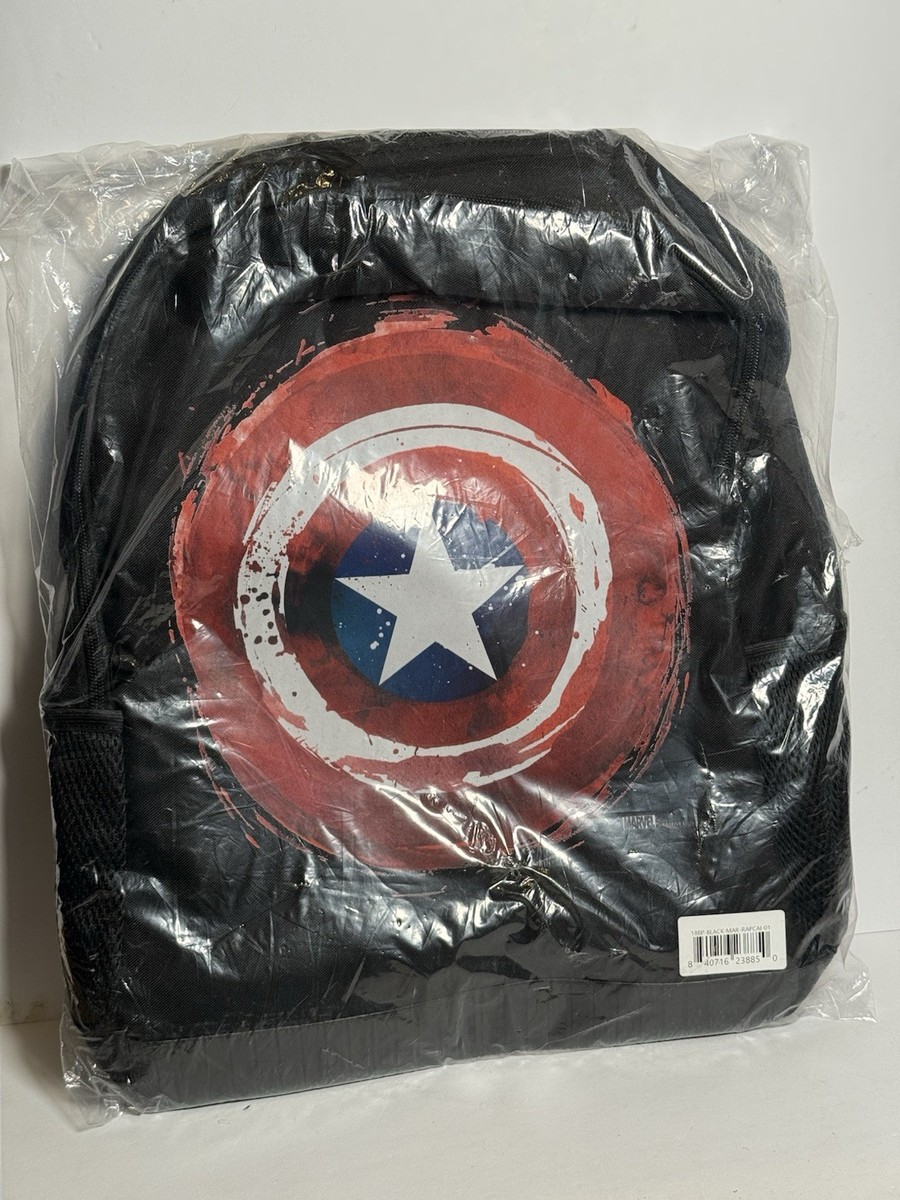 Marvel Captain America Shield Backpack – New Sealed, Black Red