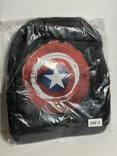 Marvel Captain America Shield Backpack – New Sealed, Black Red Blue