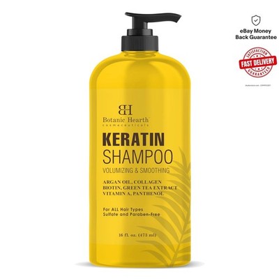 Gentle Keratin Shampoo for All Hair Types - Argan Oil & Biotin, 16 Fl Oz