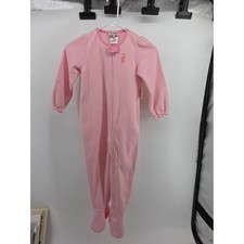 Juicy Couture Girls Pink Fleece Footed Sleeper Pajamas Gold Crown Size 5 JSBG332