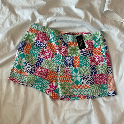 Polo Ralph Lauren Women's Multicolor Geometric Chino Shorts Size 12