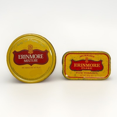 Vintage Murrays Erinmore Pipe Tobacco Tins Rectangle & Round Collect Lot Of 2