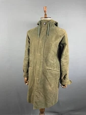 A.P.C. Mens Parka Jacket Size S Brown Long Sleeve Windbreaker Long Hooded Jacket
