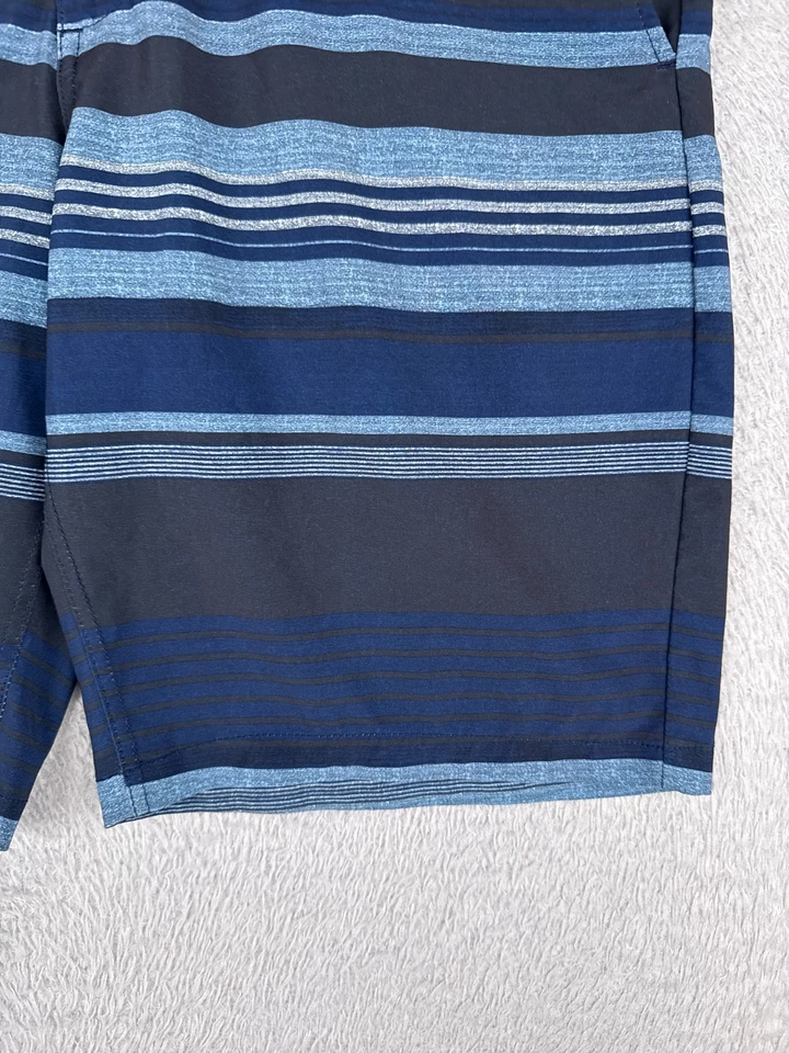 Volcom Shorts Men 36 Blue Stripe Surf Turf 4 Way Stretch Hybrid Polyester 36x10 - Image 2 of 4