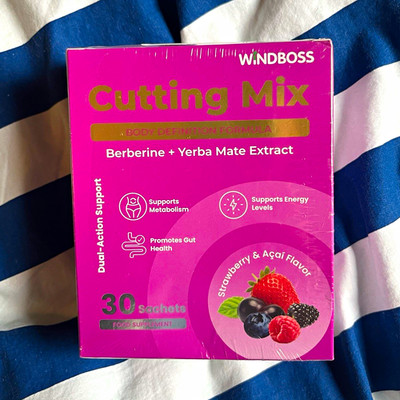 WINDBOSS Cutting Mix Beutel 30x Berberin HCl, Yerba Mate, 5-HTP Erdbeere