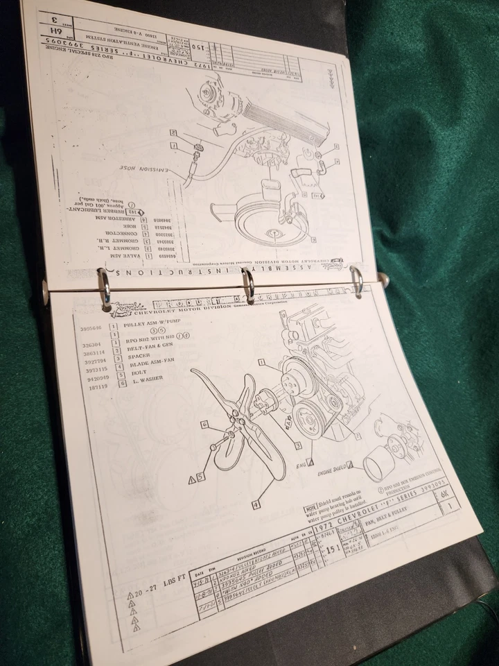 Chevrolet Camaro 1972 manual de instrucciones de montaje de fábrica Chevy 72 Foto 4 de 4