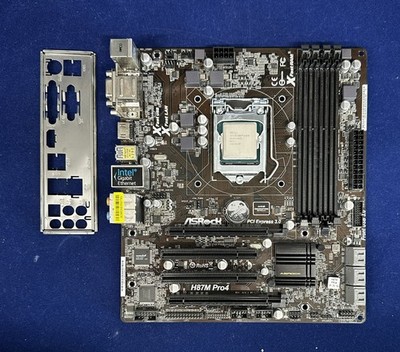 Mainboard ASRock H87M Pro4 1150 Motherboard inkl. CPU Core i5-4670 gebraucht