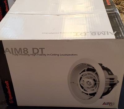 SpeakerCraft AIM8 DT Three 8 in Round In-Ceiling Wired Speaker ASM75830-2, White