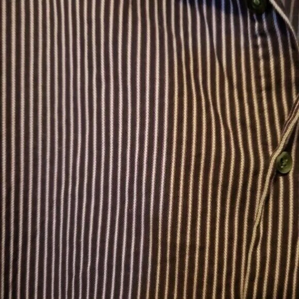 Camisa de vestir Claiborne para hombre talla 16,5 púrpura a rayas manga larga abotonada Foto 4 de 4