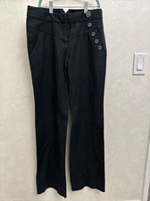 Anthropology Elevenses wide leg pants Size 2 Black Vintage 2000s
