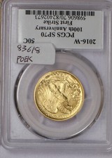 2016-W Gold Walking Liberty 1/2 oz. 50 Cents First Strike PCGS SP70 3127.86 per troy oz