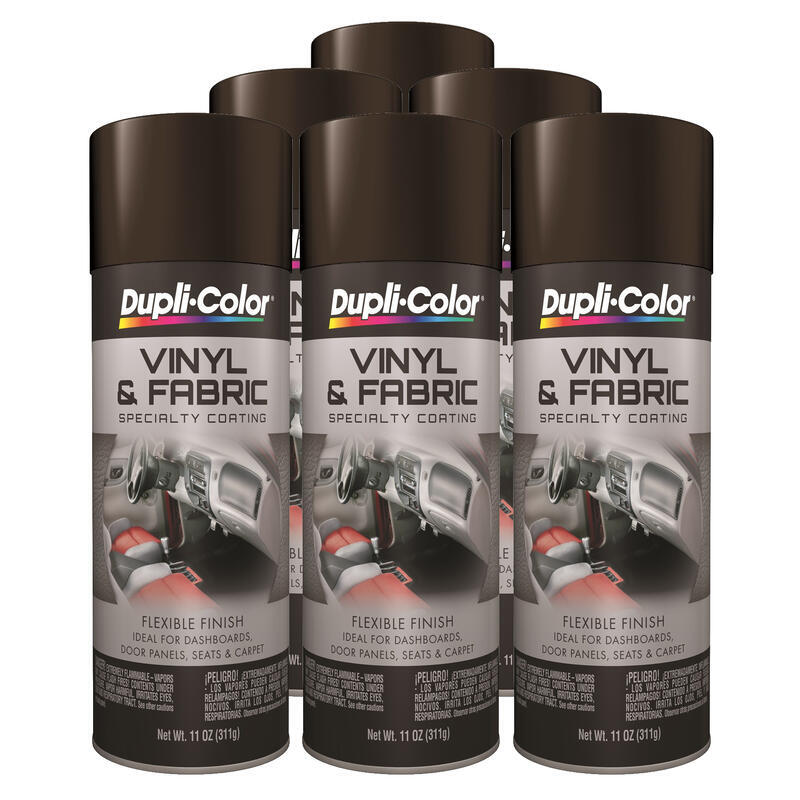 Duplicolor HVP106 (6 Pack), Vinyl & Fabric Spray Paint, Flat Black