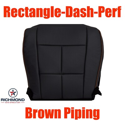 07-14 Navigator -Driver Bottom Leather Seat Cover-Black DASH PERF & Brown Piping