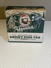 (1 Bar) Dr. Squatch SNOWY PINE TAR Limited Edition Natural Soap Christmas | 5 oz