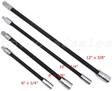 Flexible Extension Bars Long Socket 6" 8" 10" 12" Ratchet Flex 1/4" & 3/8" Drive