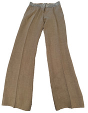 Dolce & Gabbana Crystal Belt Linen Pant Sz40 IT