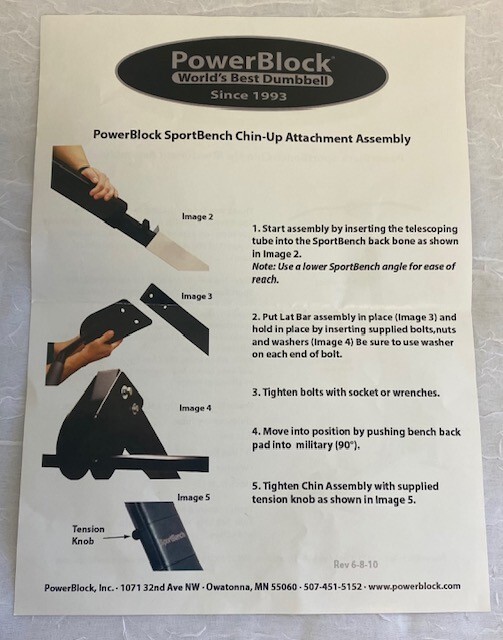 POWERBLOCK NEW Black For Sportbench PullUp Chinup Bar Attachment eBay