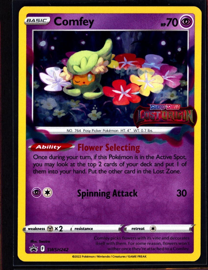 Comfey Card 1x Comfey SWSH242 Lost Origin Pokemon TCG Build & Battle Promo NM 0405 ...