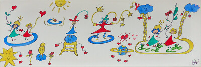 Kinderzimmerbild 20x60 Kinderzimmer Bild Gemälde Leinwand Gabriele Rosal Heinze 