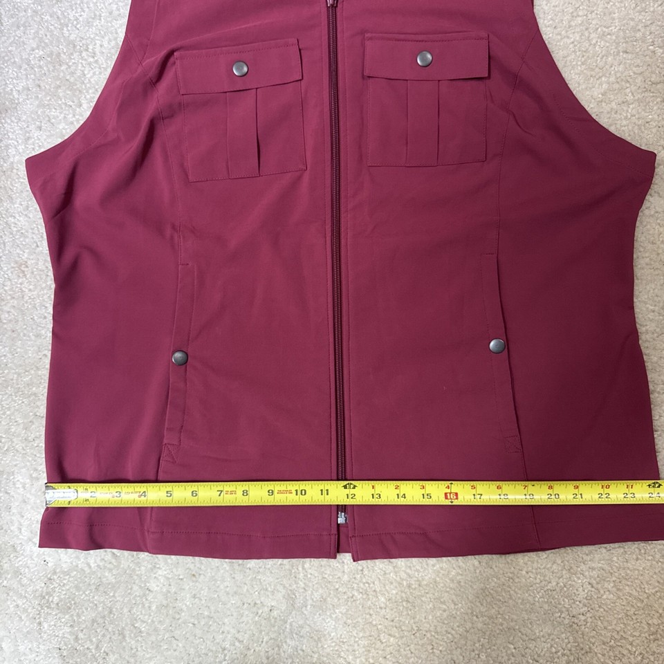 Travelsmith Women’s Vest Size XL Maroon Full Zip Snaps eBay