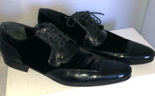DOLCE & GABBANA Stringata Vernice + Velluto DU0476 Nero 43 Lace Up Men's