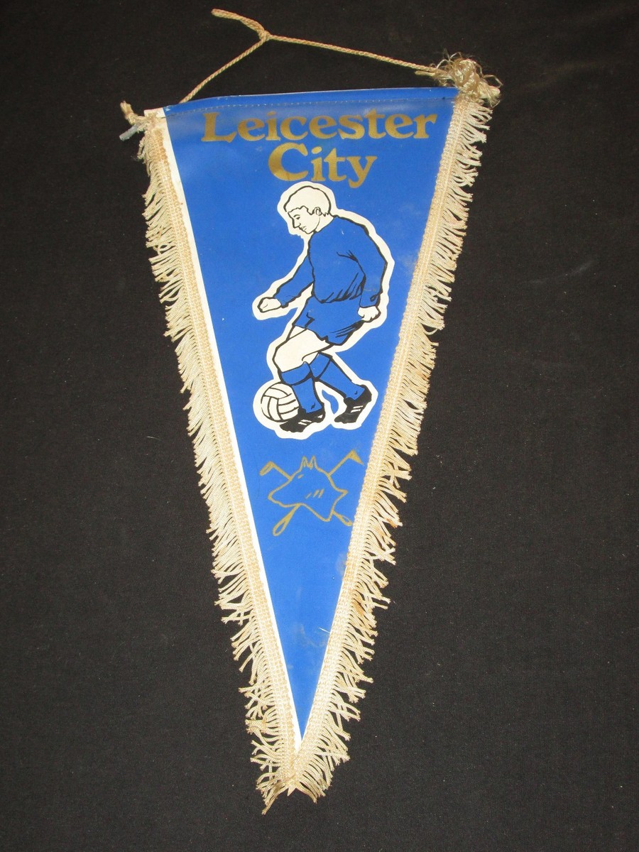 fanion wimpel pennant XXL LEICESTER CITY ENGLAND ANGLETERRE ancien old