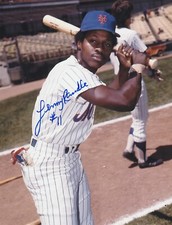 LENNY RANDLE   NEW YORK METS  ACTION SIGNED 8x10