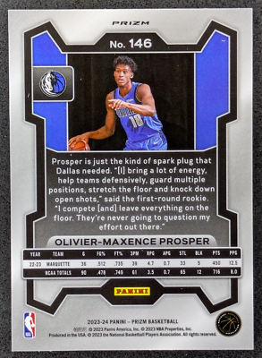 2023-24 Panini Prizm Silver #146 Olivier-Maxence Prosper (RC