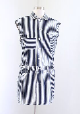 NWT $298 Current Elliott The Sleeveless Jumpsuit Dress Size 1 Striped Blue