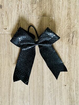 Große Doppelschleife Cheerleader Haarschleife Clip oder Bommel elastisch Schule